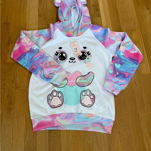 Urban Kids Girls Funzietime Character Hoodies Size Large panda Bear - Picture 2 of 8